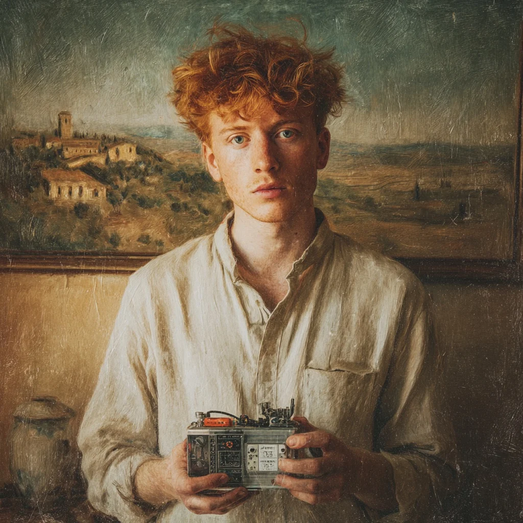 Hamish holds a small electronic device